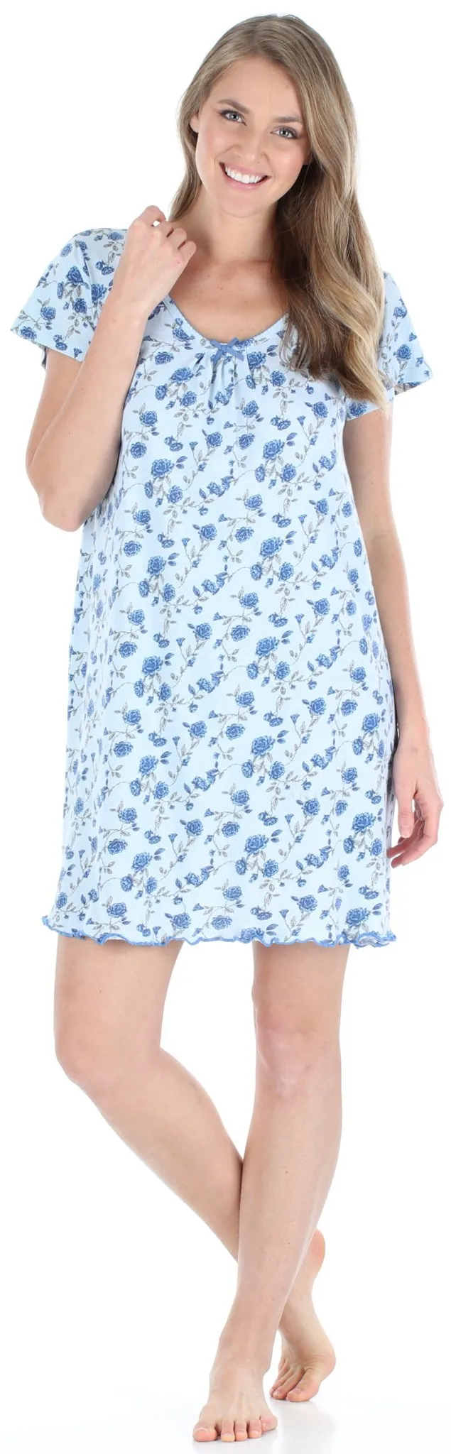 Sleepyheads Women's Cotton Short Sleeve Nightgown Sleep Dress Pajama