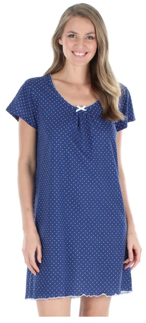 Sleepyheads Women's Cotton Short Sleeve Nightgown Sleep Dress Pajama