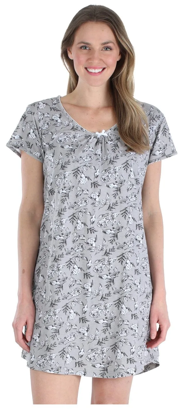 Sleepyheads Women's Cotton Short Sleeve Nightgown Sleep Dress Pajama