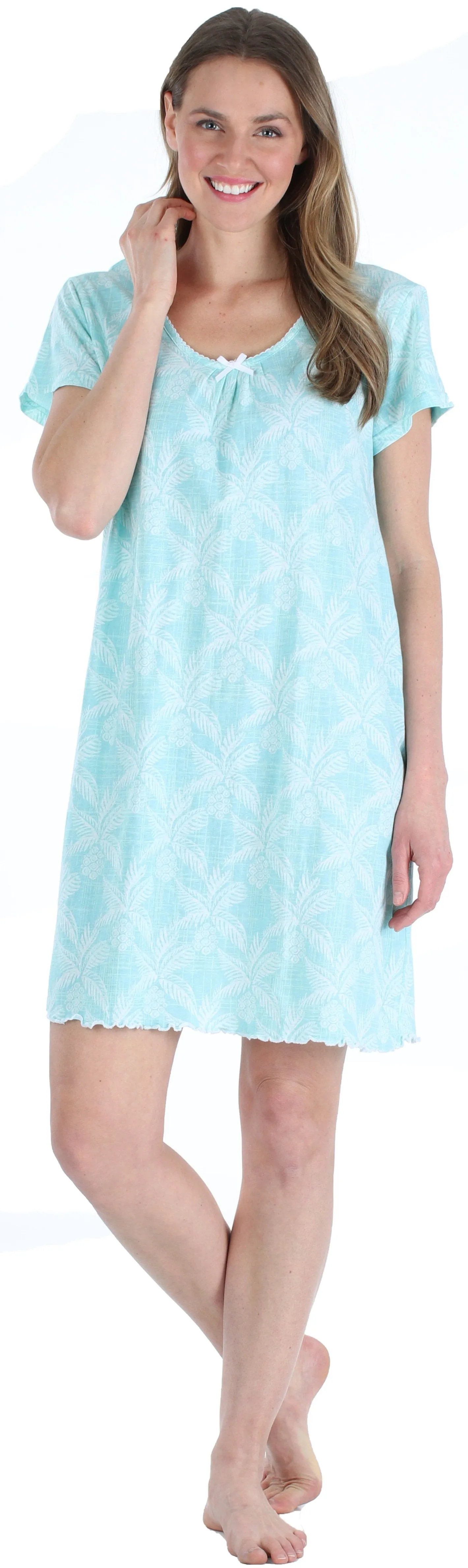 Sleepyheads Women's Cotton Short Sleeve Nightgown Sleep Dress Pajama