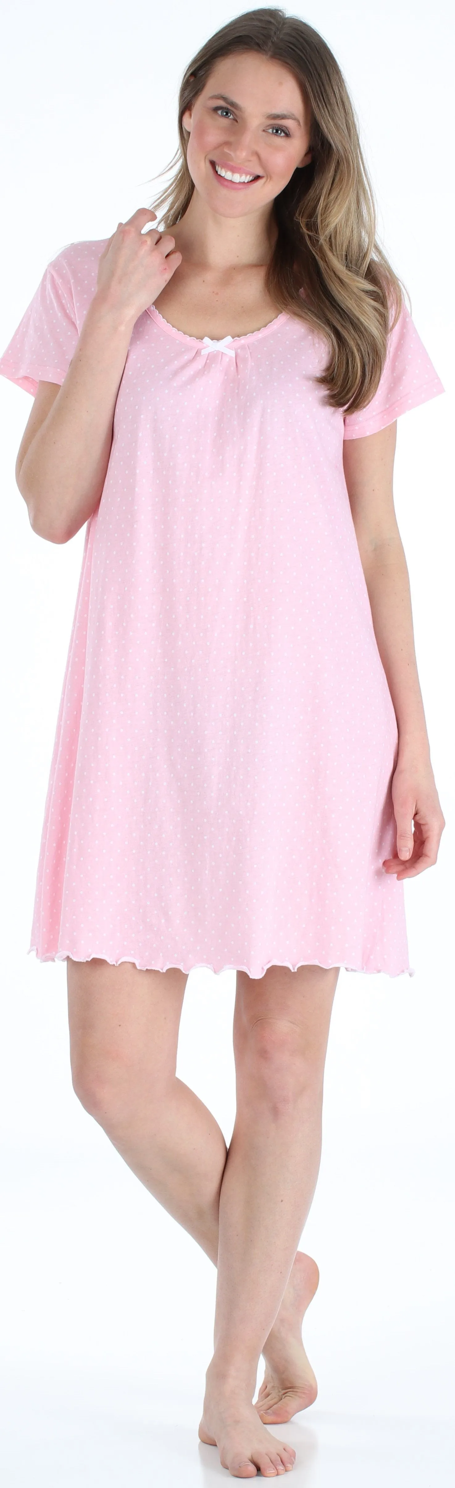 Sleepyheads Women's Cotton Short Sleeve Nightgown Sleep Dress Pajama