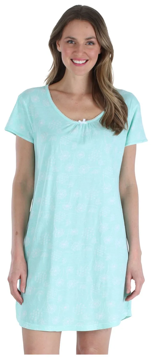 Sleepyheads Women's Cotton Short Sleeve Nightgown Sleep Dress Pajama