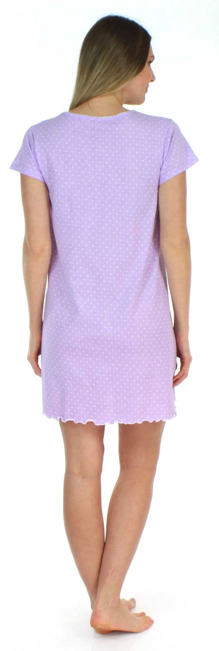 Sleepyheads Women's Cotton Short Sleeve Nightgown Sleep Dress Pajama