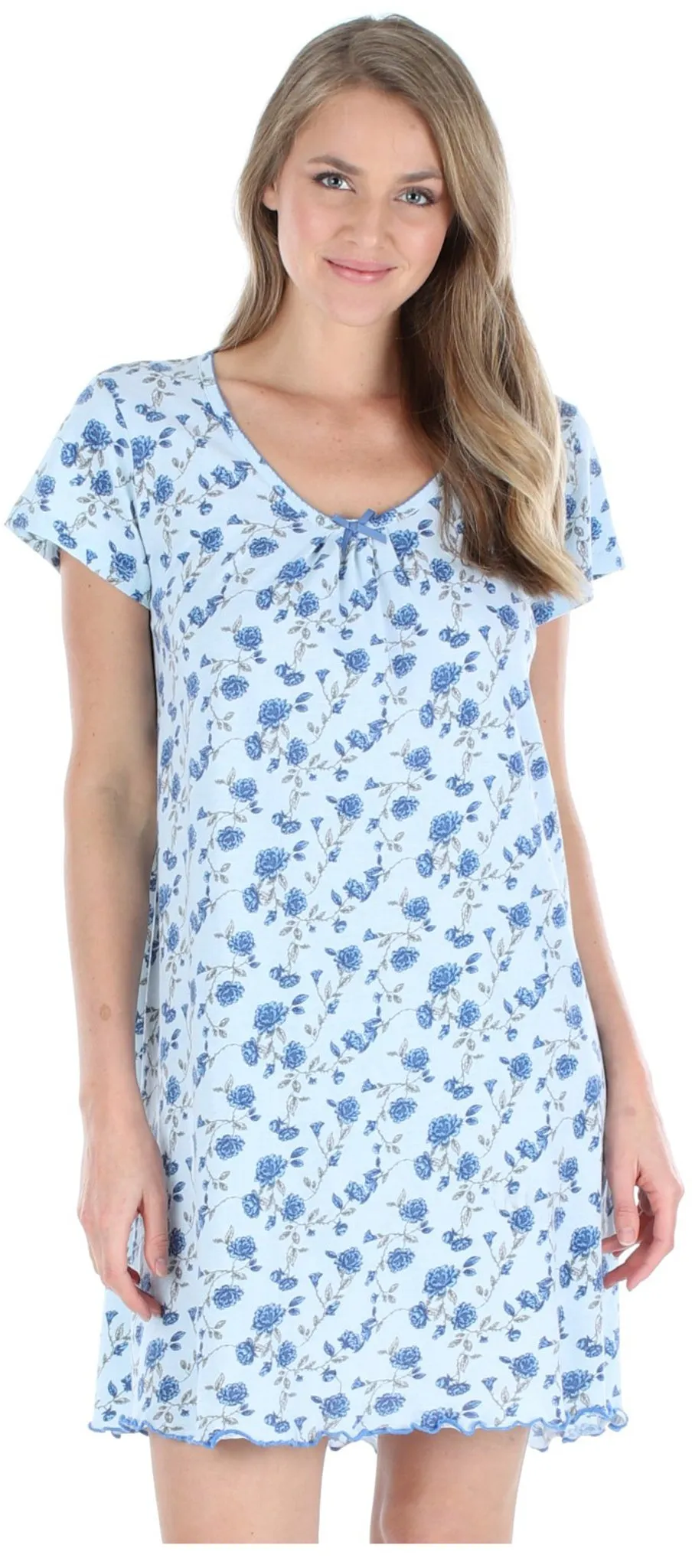 Sleepyheads Women's Cotton Short Sleeve Nightgown Sleep Dress Pajama