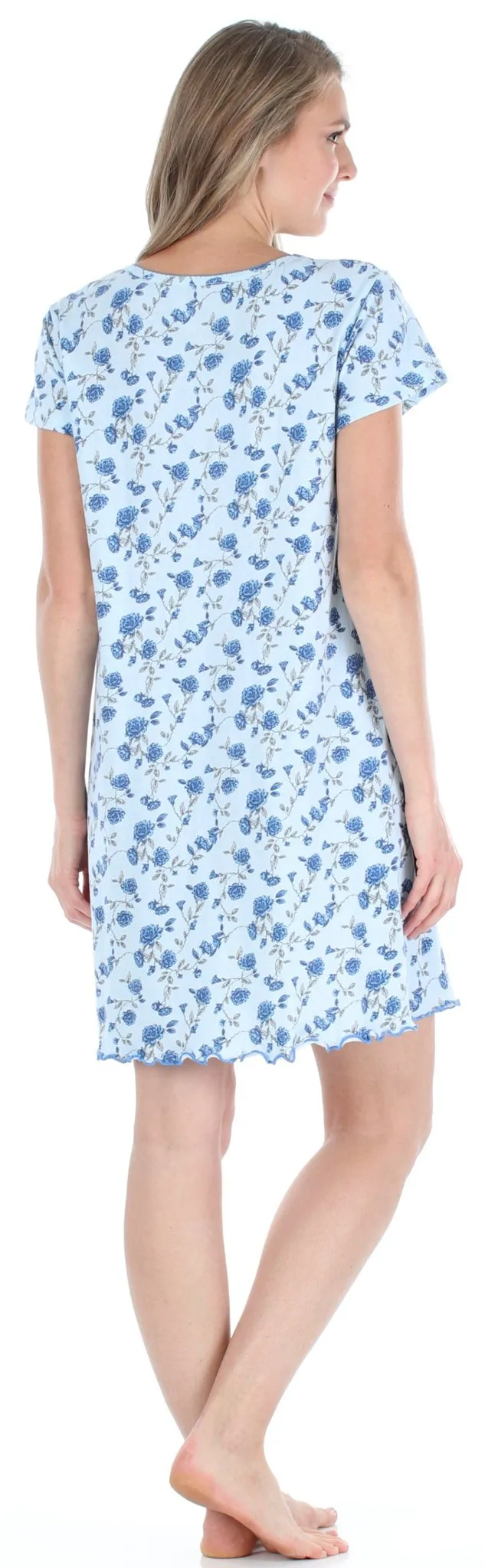 Sleepyheads Women's Cotton Short Sleeve Nightgown Sleep Dress Pajama