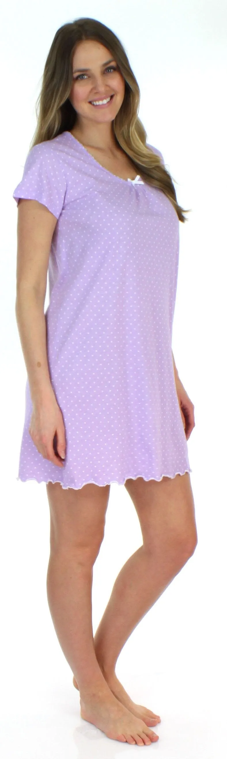 Sleepyheads Women's Cotton Short Sleeve Nightgown Sleep Dress Pajama