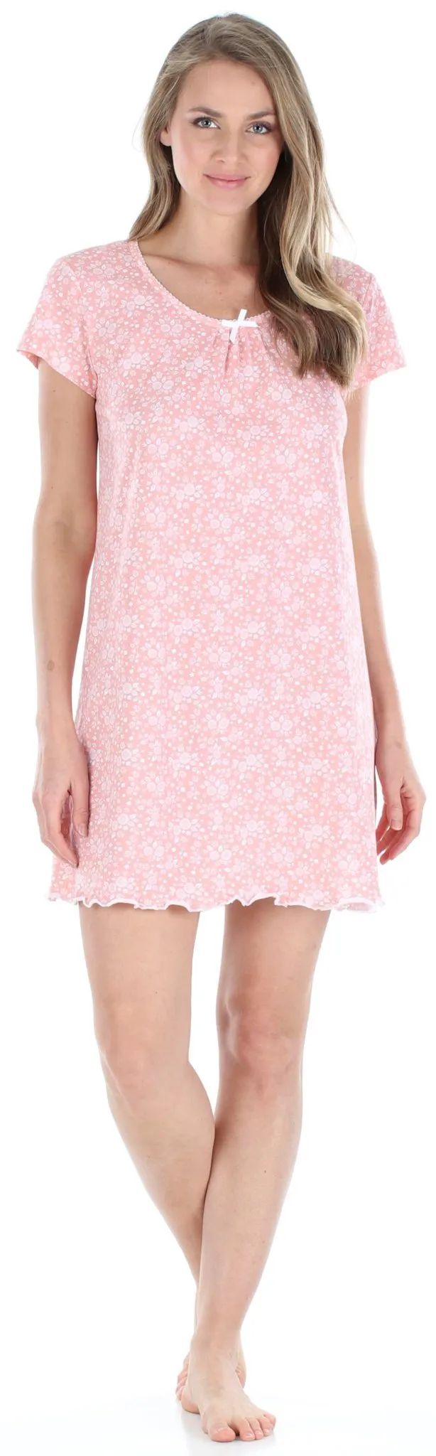 Sleepyheads Women's Cotton Short Sleeve Nightgown Sleep Dress Pajama
