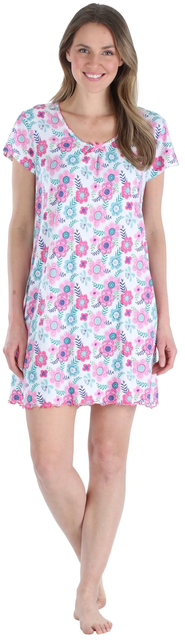 Sleepyheads Women's Cotton Short Sleeve Nightgown Sleep Dress Pajama
