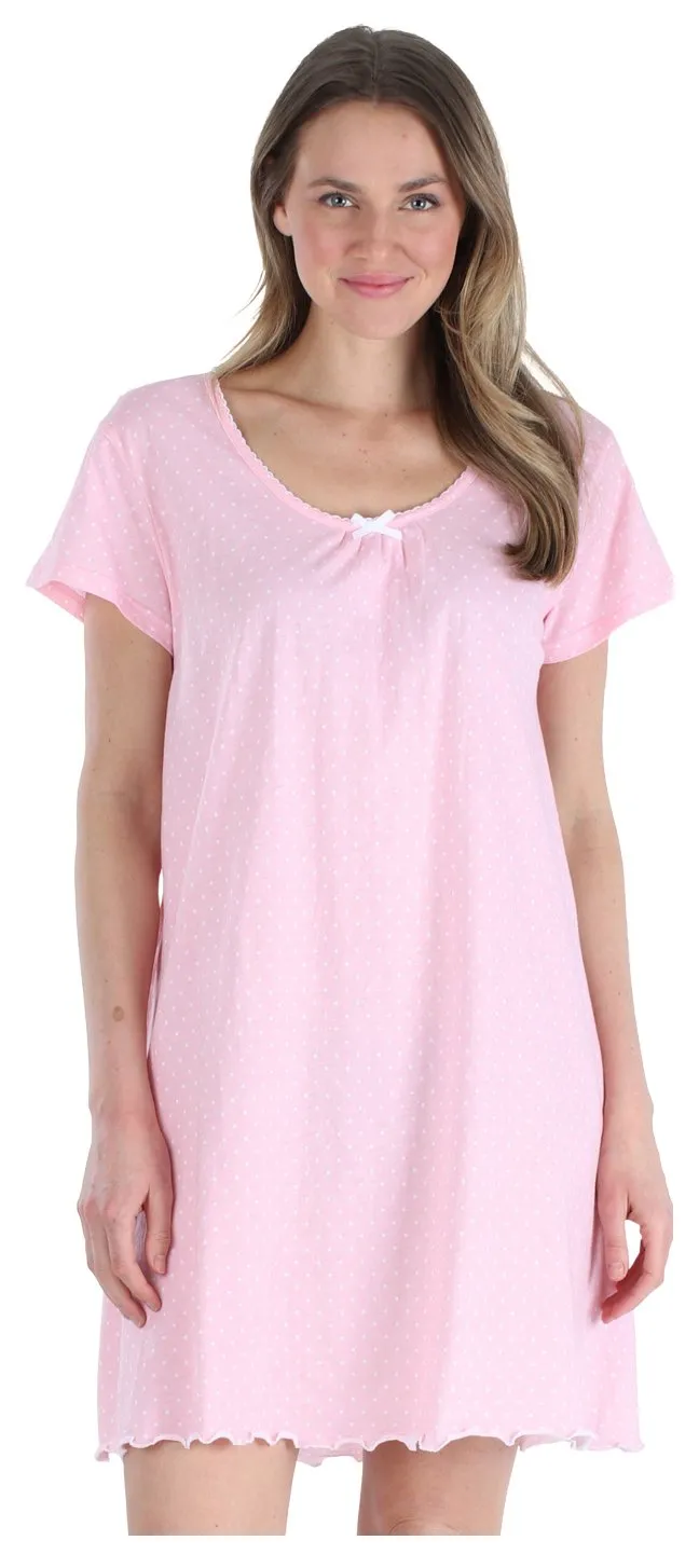 Sleepyheads Women's Cotton Short Sleeve Nightgown Sleep Dress Pajama