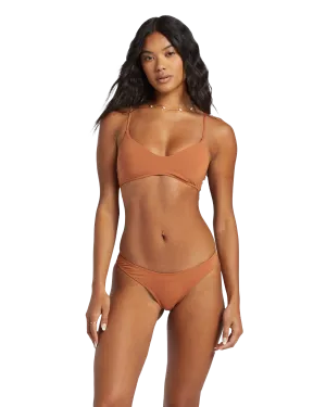 Sol Search V Bralette Bikini Top in Golden Brown