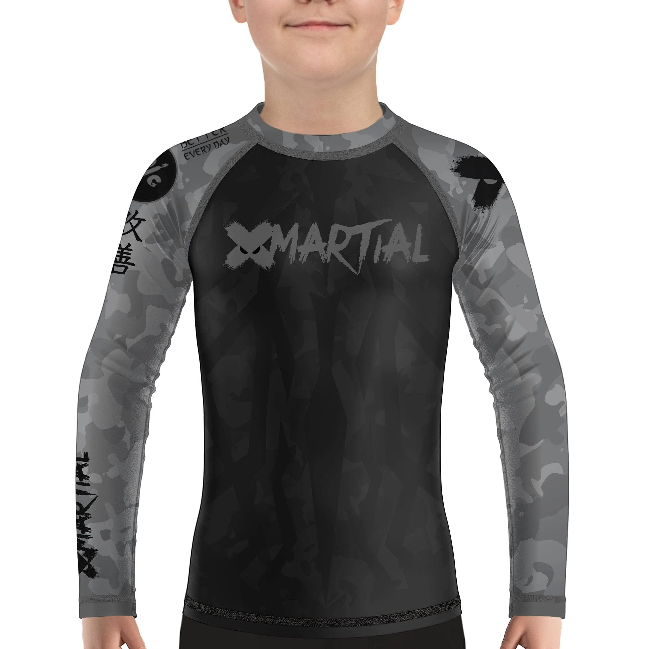 Stealth Camo Kids Rank BJJ Rash Guard