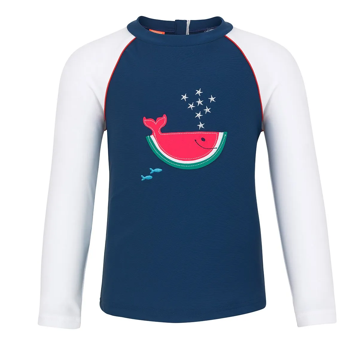 Sunuva - Baby Boys Navy Watermelon Whale Long Sleeve Rash Vest