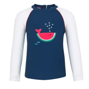 Sunuva - Baby Boys Navy Watermelon Whale Long Sleeve Rash Vest