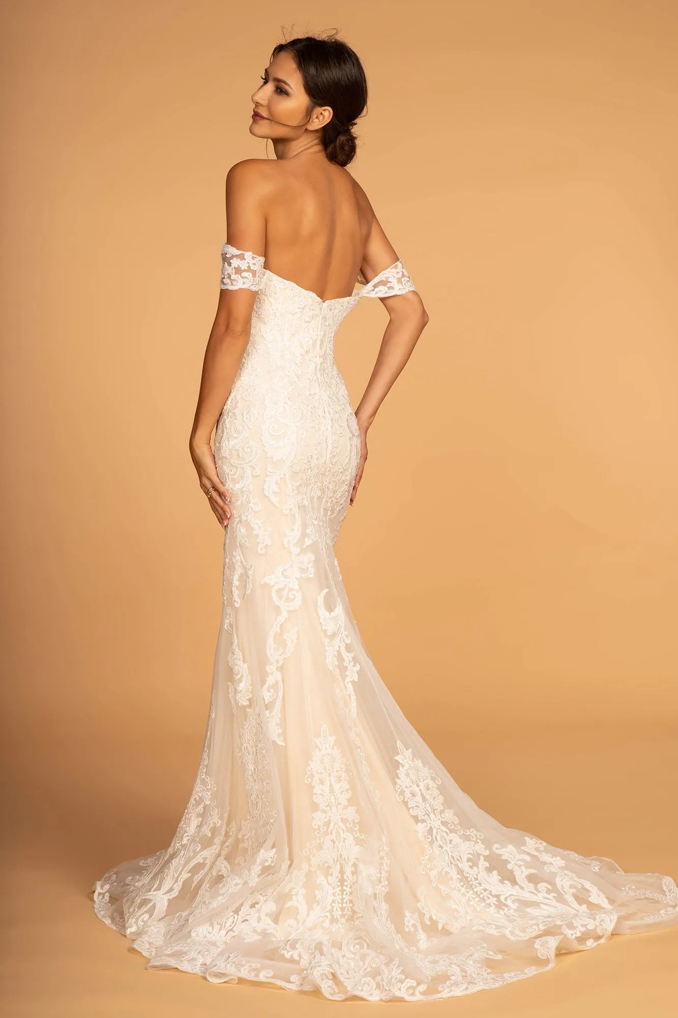 Sweethearted Embroidered Mesh Mermaid Wedding Gown GLGL2591