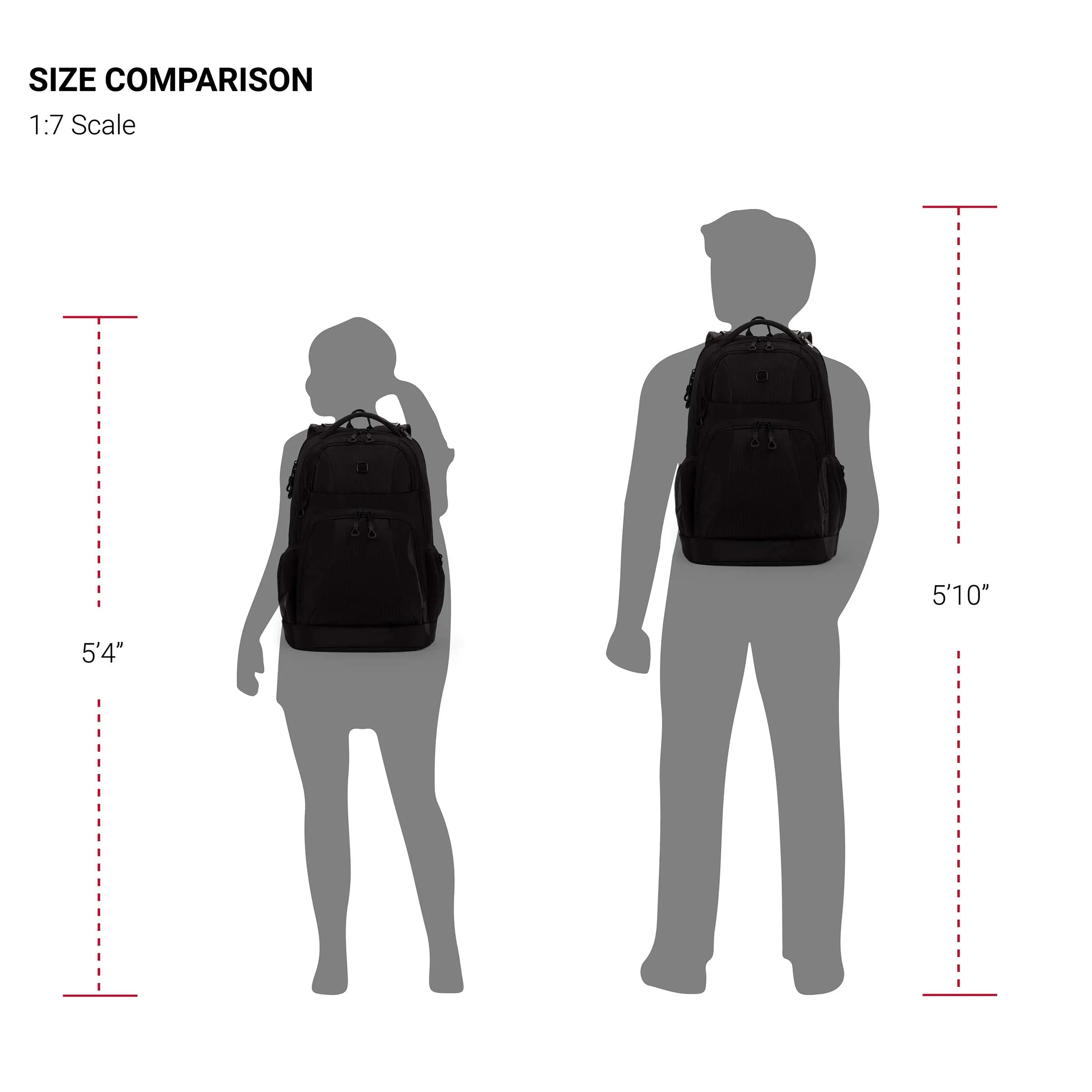 SWISSGEAR Large Padded 15-inch Laptop Backpack | Work, School, Commute | Men's and Women's - Black