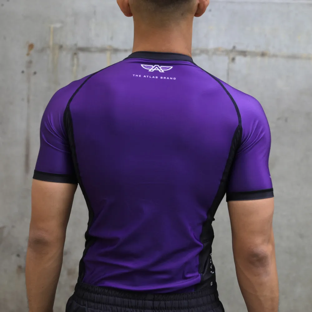 The Atlas Brand - Ranked BJJ Rash Guard - Purple