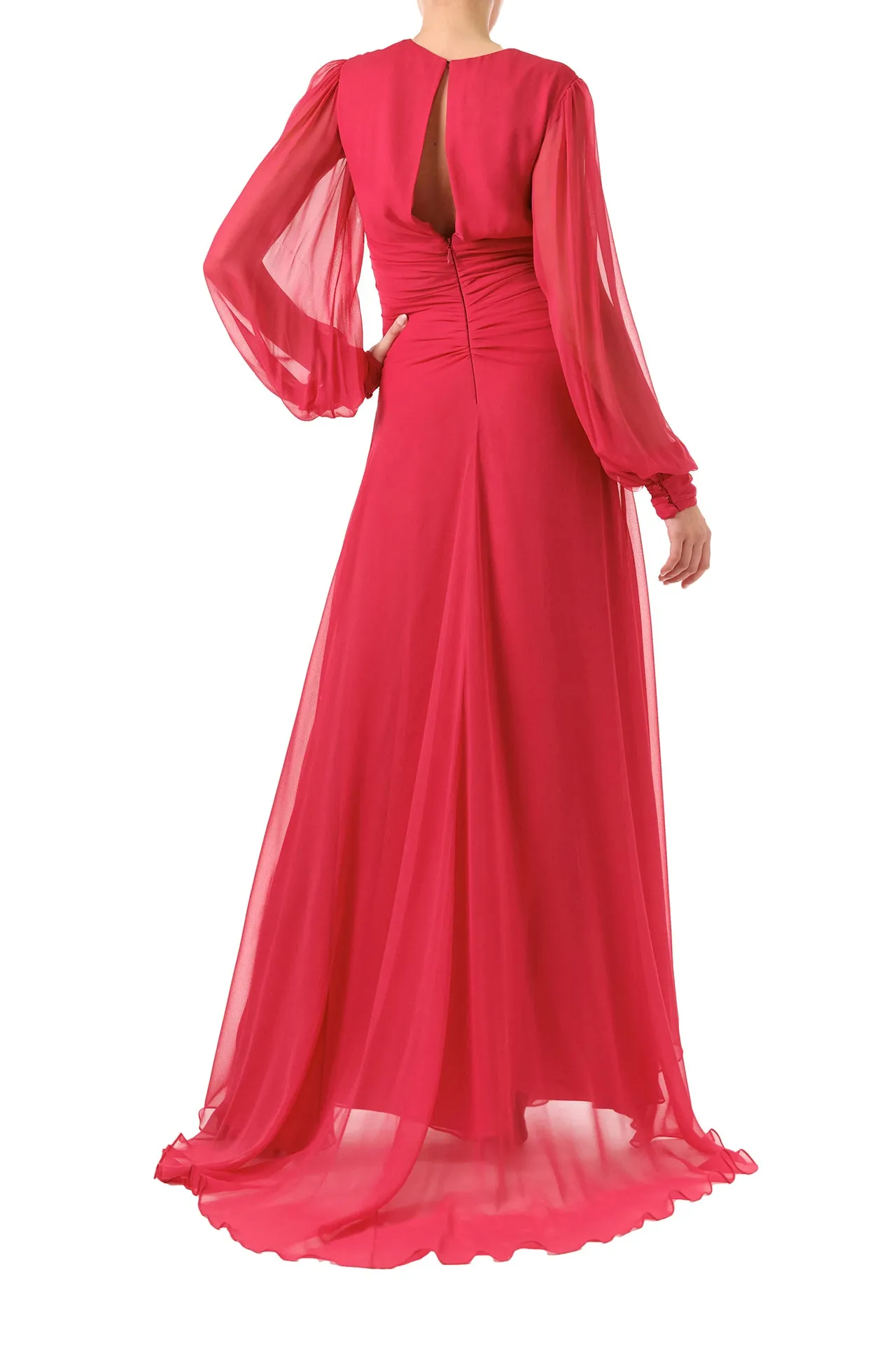 Twist Front Long Sleeve Gown