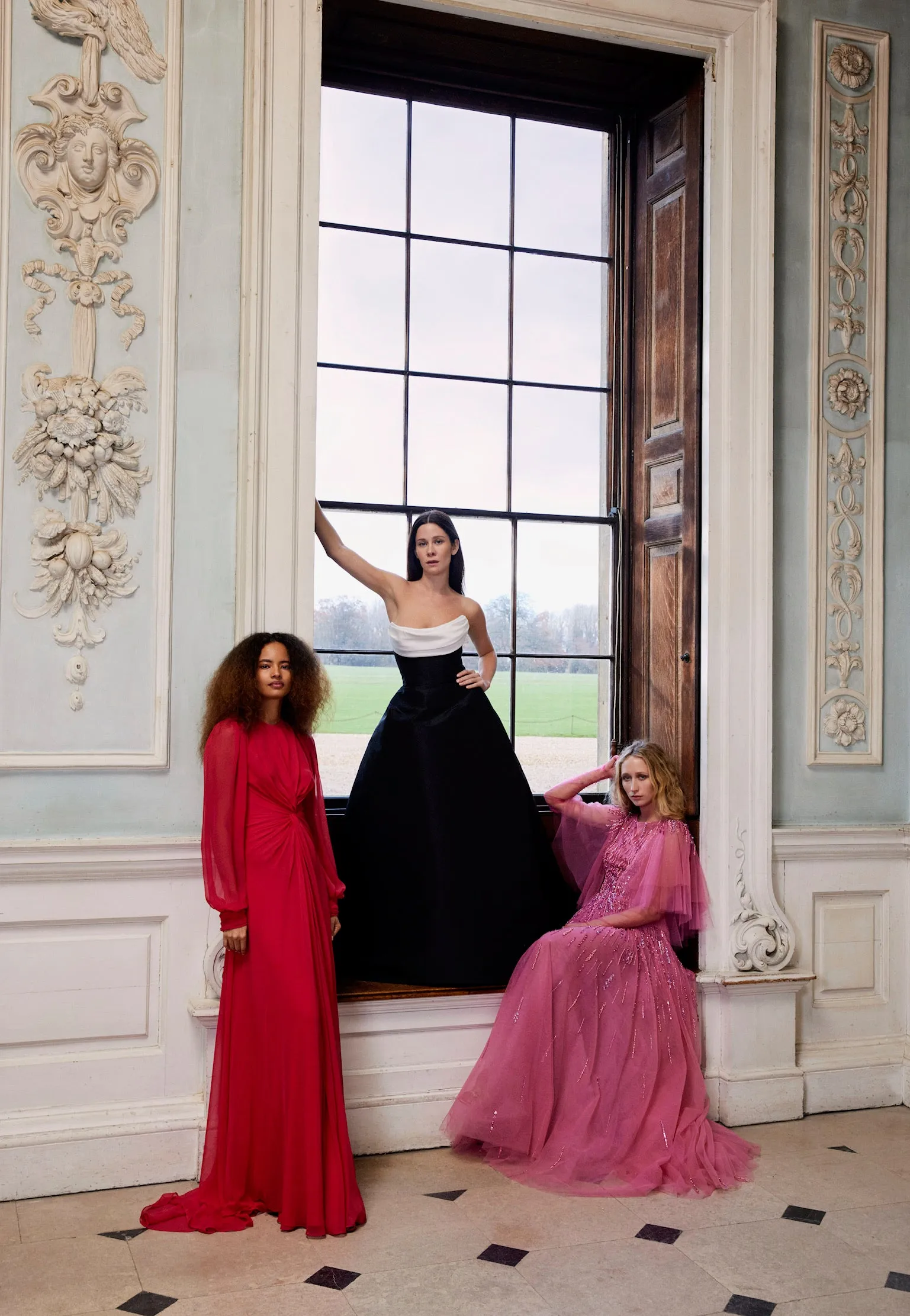 Twist Front Long Sleeve Gown