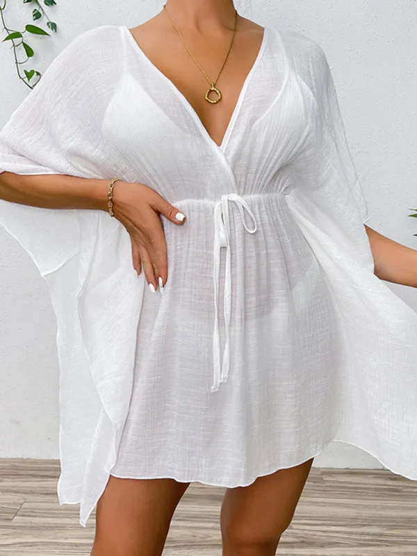 Vacation Cover Up Batwing Beach Dress