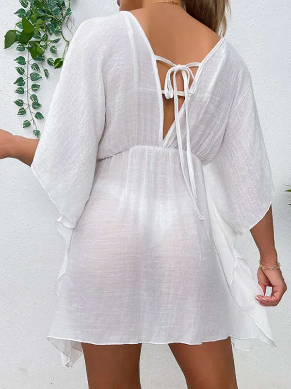 Vacation Cover Up Batwing Beach Dress