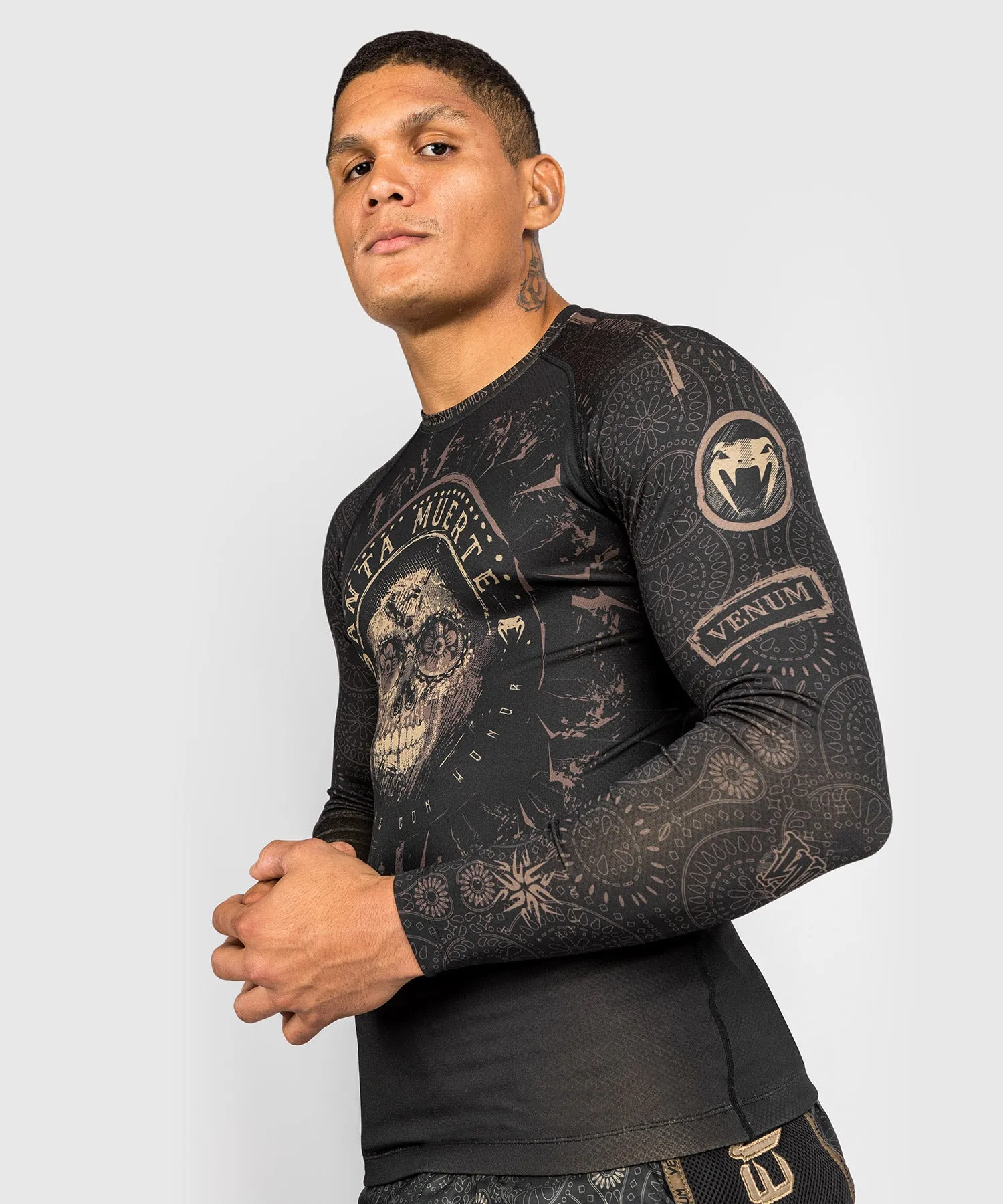 Venum Santa Muerte Dark Side - Rashguard Long Sleeves - Black/Brown