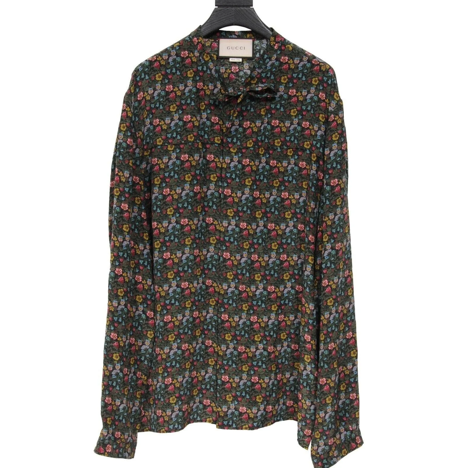 Vintage Flowers Silk Cambridge Button Down Shirt Long Sleeve