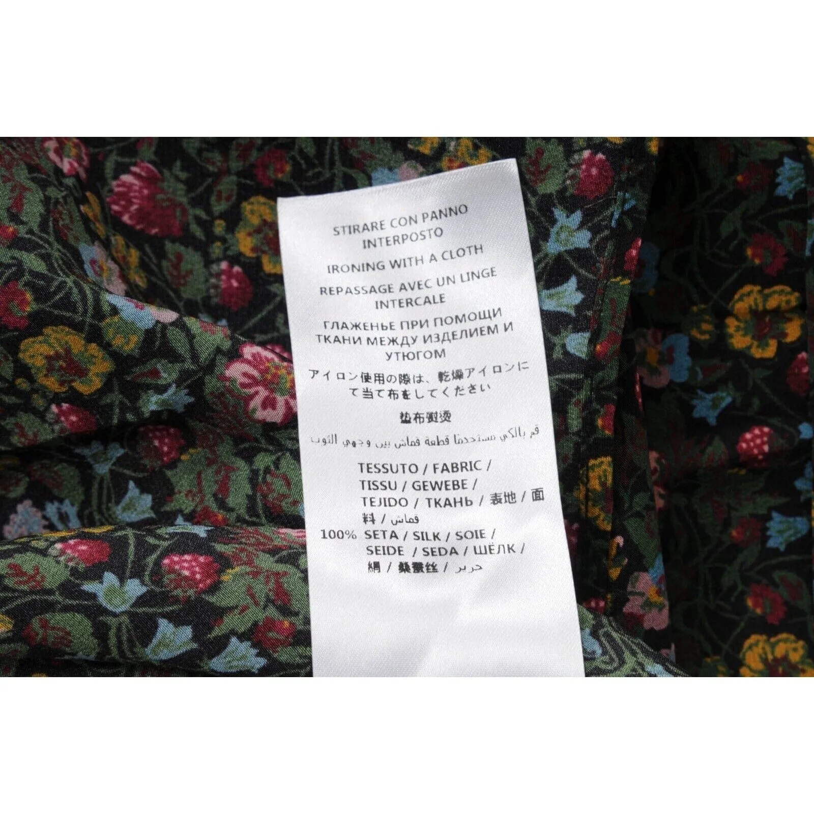 Vintage Flowers Silk Cambridge Button Down Shirt Long Sleeve