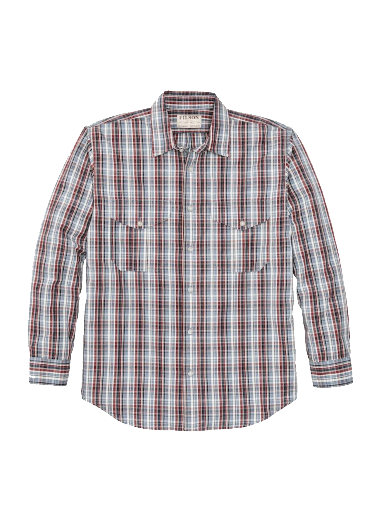 Washed Feather Cloth Shirt Navy/Iron/Ivory Plaid