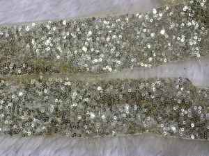 Water Gold Sequins Work Embroidered Borders