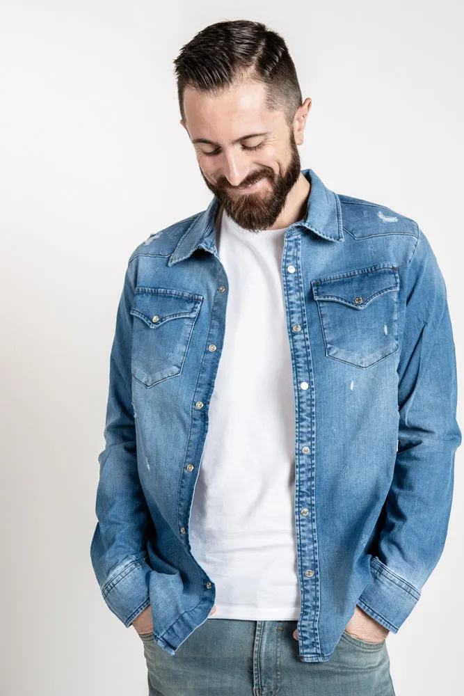Western Shirt - Medium Wash