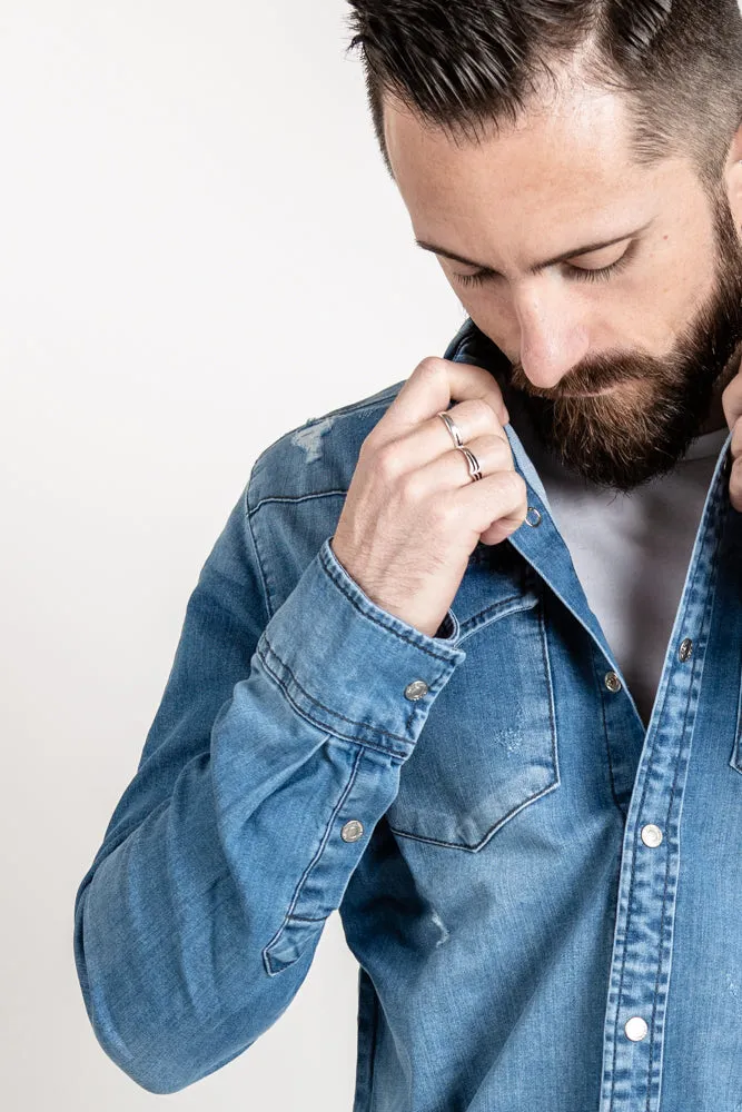 Western Shirt - Medium Wash