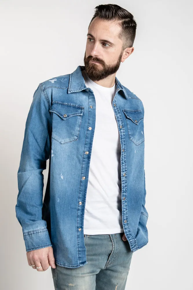 Western Shirt - Medium Wash