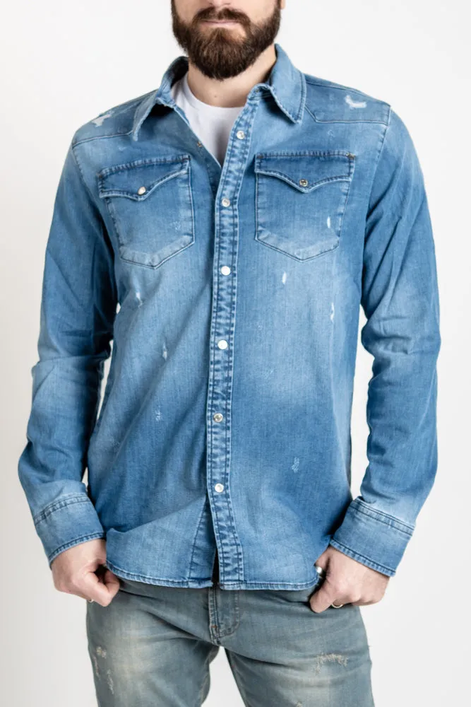 Western Shirt - Medium Wash
