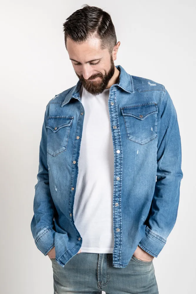 Western Shirt - Medium Wash