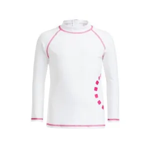 White/ magenta long-sleeved rash top (zipped)
