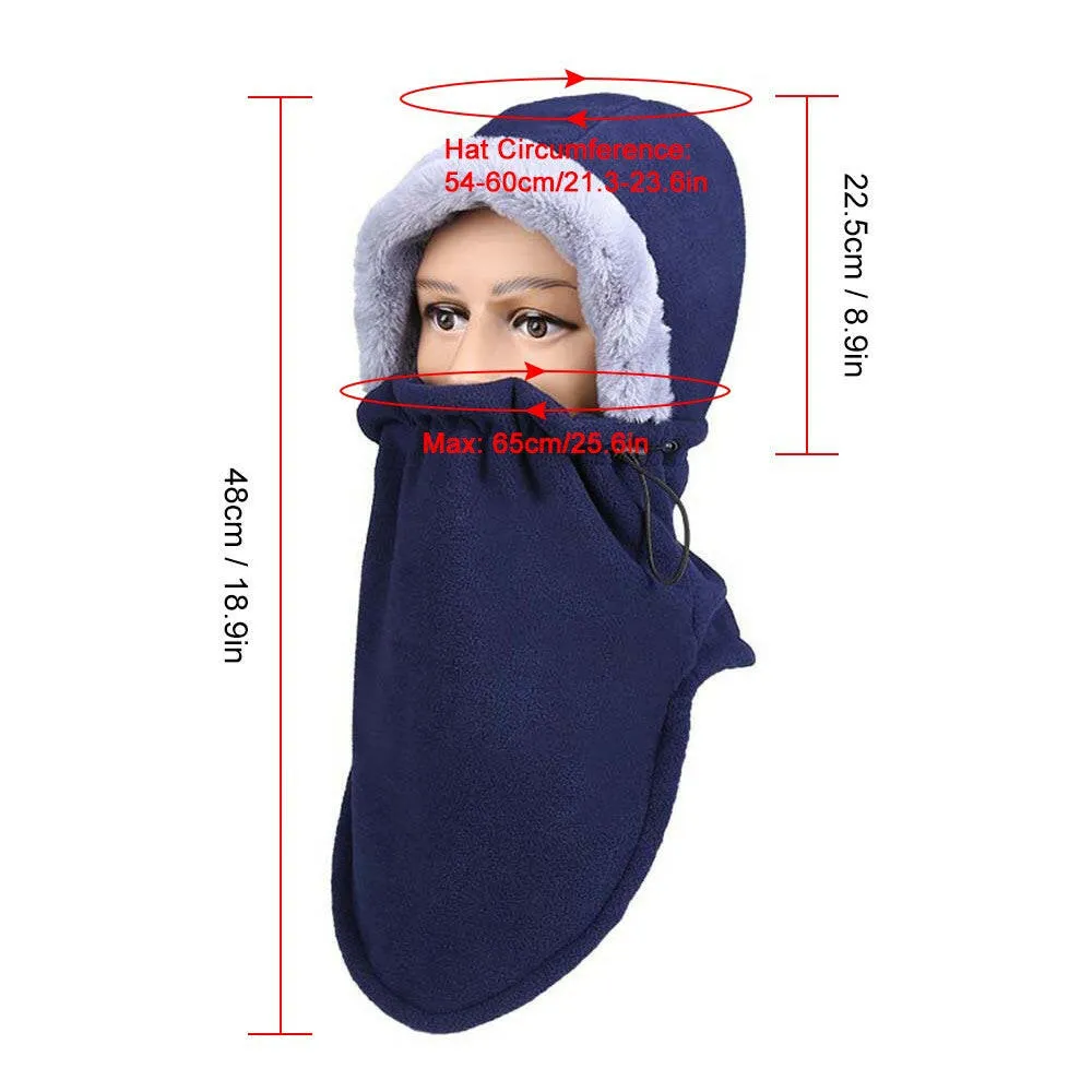 Winter Warm Face Mask Men Women Fleece Hood Winter Neck Warmer Windproof Cap for Snowboarding Cycling Camping Hiking