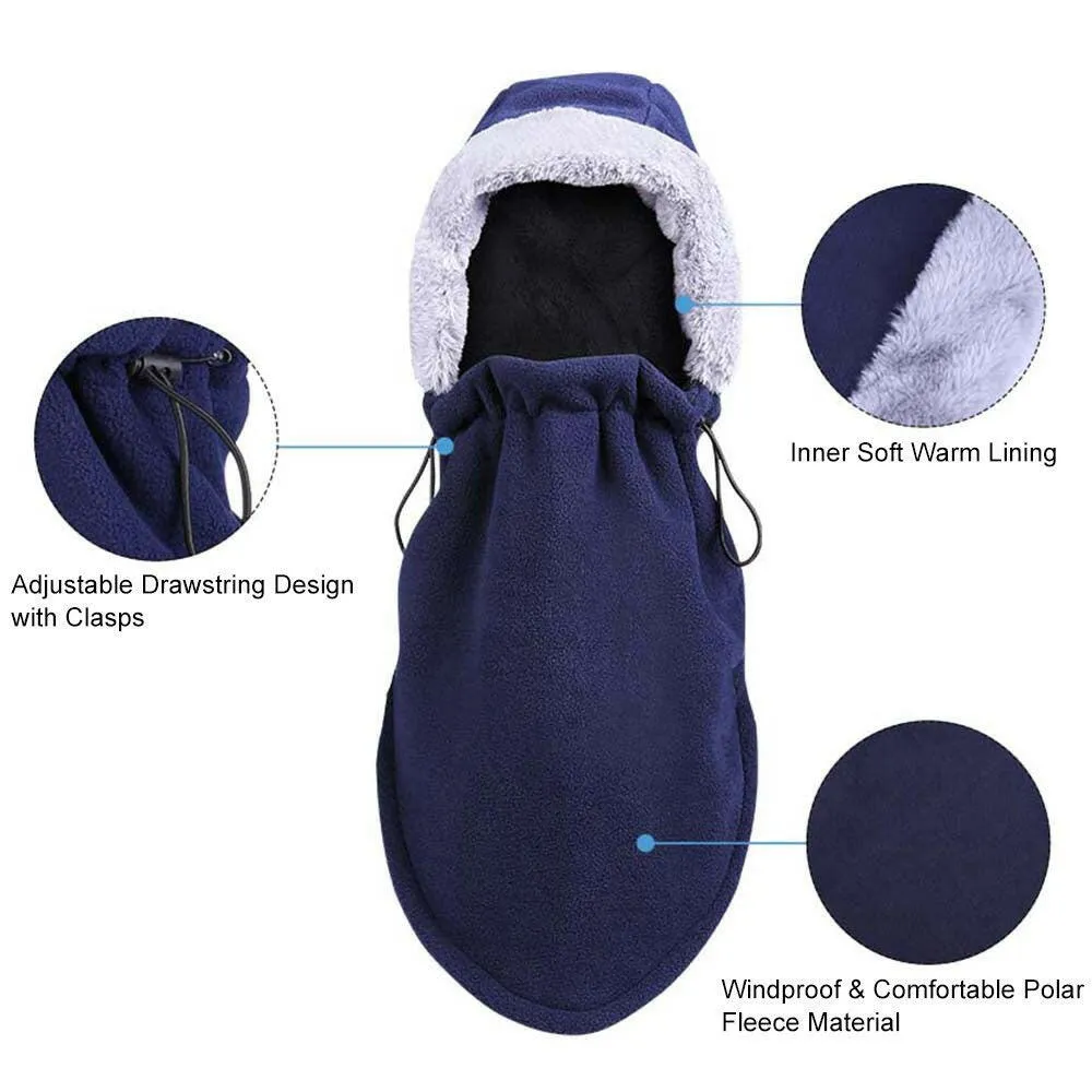 Winter Warm Face Mask Men Women Fleece Hood Winter Neck Warmer Windproof Cap for Snowboarding Cycling Camping Hiking