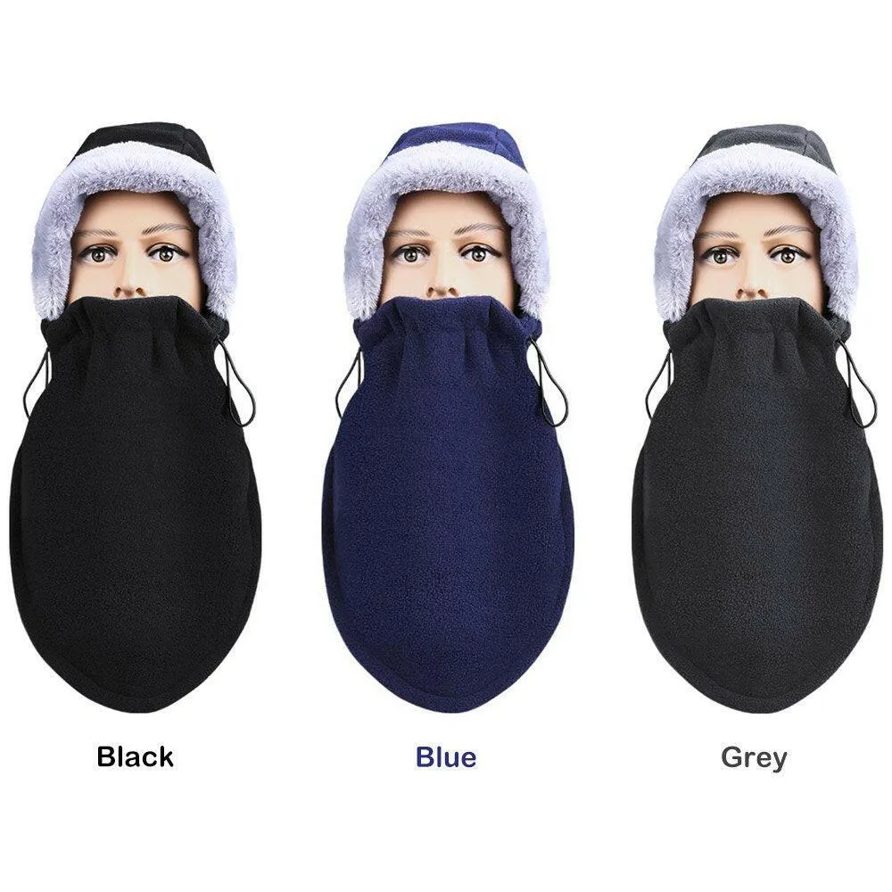 Winter Warm Face Mask Men Women Fleece Hood Winter Neck Warmer Windproof Cap for Snowboarding Cycling Camping Hiking