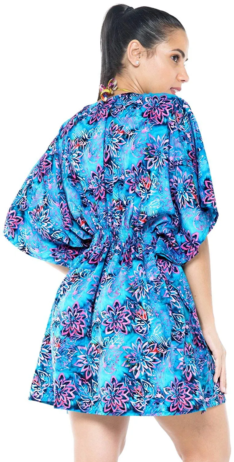 Women's Beachwear Swimsuit Swimwear Dress Cover UPS Blue Caftan, [ONE SIZE]US:14 (L)-28W(4X)