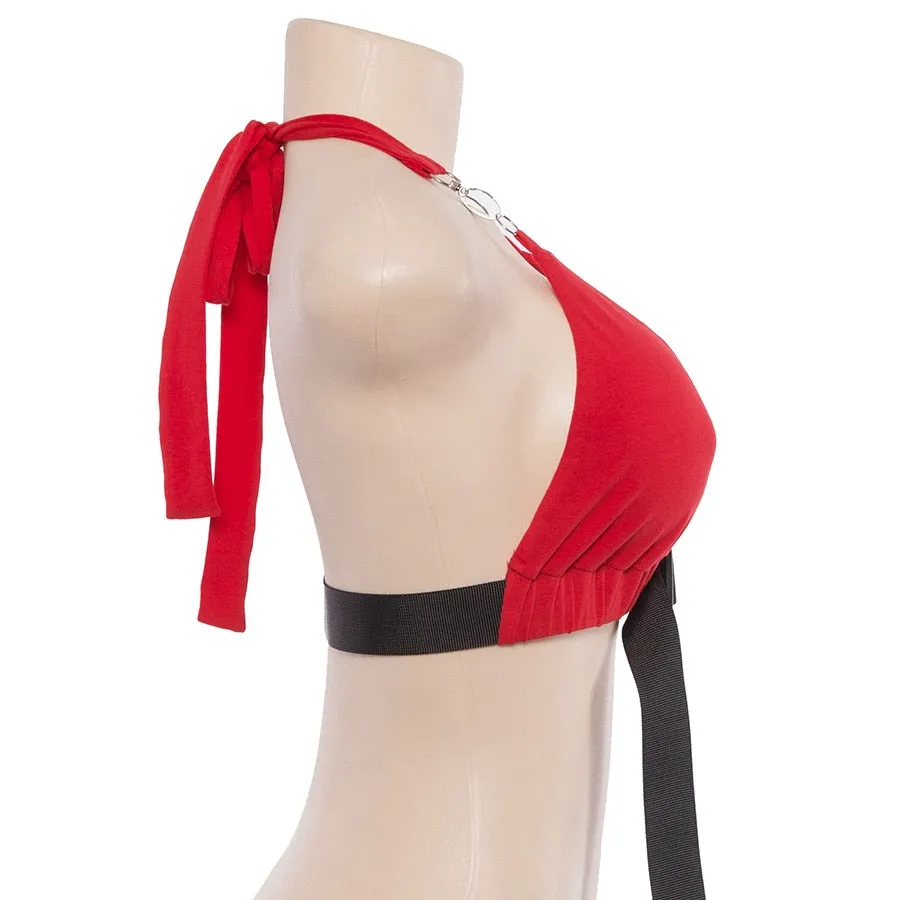 Women's Summer Backless Bralette Crop Top With Sashes