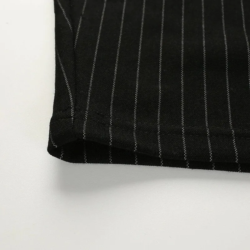Women's Summer Casual Striped Slash-Neck Skinny Crop Top