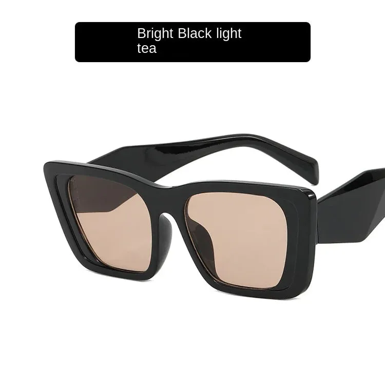 Women's Sunglasses Trend Vintage Rectangle Big Frame Black Square Glasses 2022 Women Sun Glasses Ladies Eyewear
