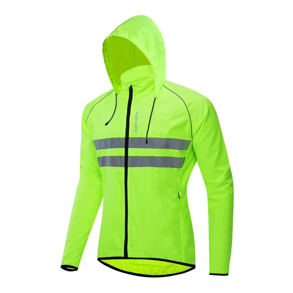 WOSAWE Men&#39;s Cycling Hoodies Jacket Waterproof cortavientos ciclismo hombre MTB Bike Hooded Jackets Bicycle Windbreaker M-3XL