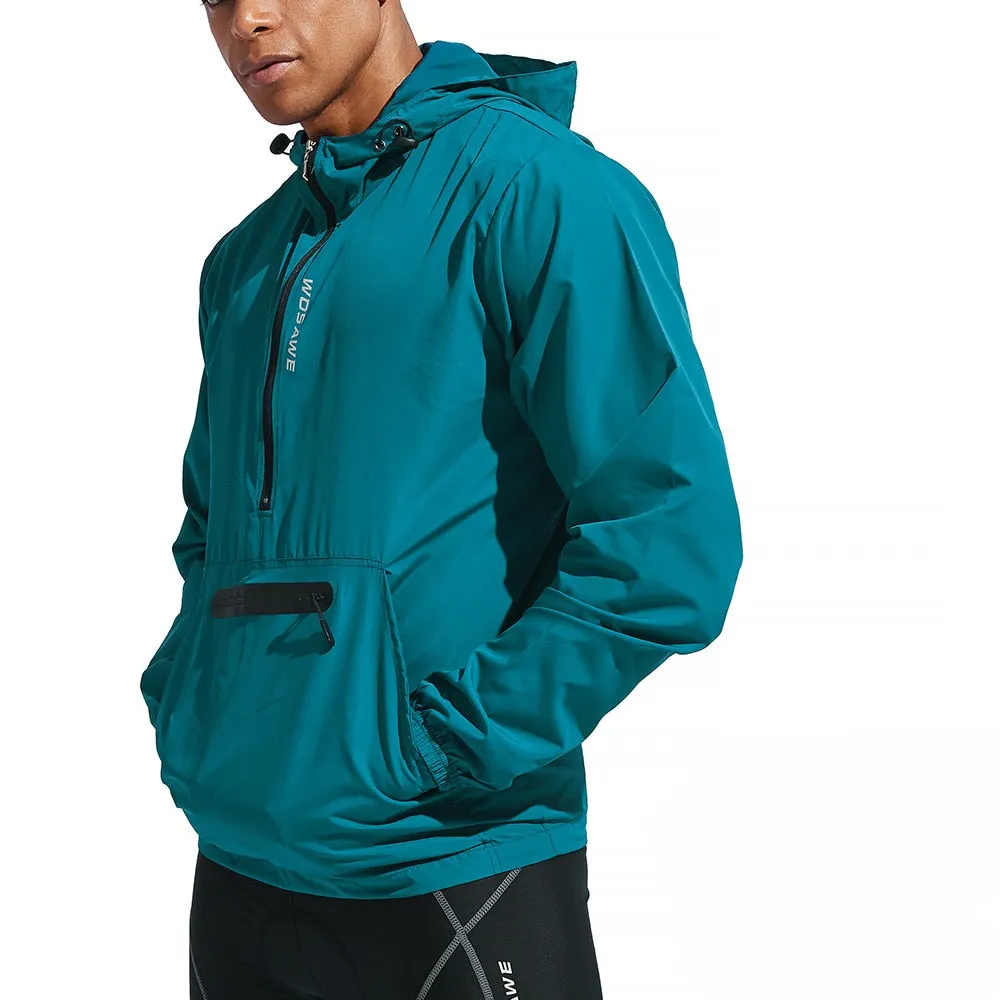 WOSAWE Men&#39;s Cycling Hoodies Jacket Waterproof cortavientos ciclismo hombre MTB Bike Hooded Jackets Bicycle Windbreaker M-3XL