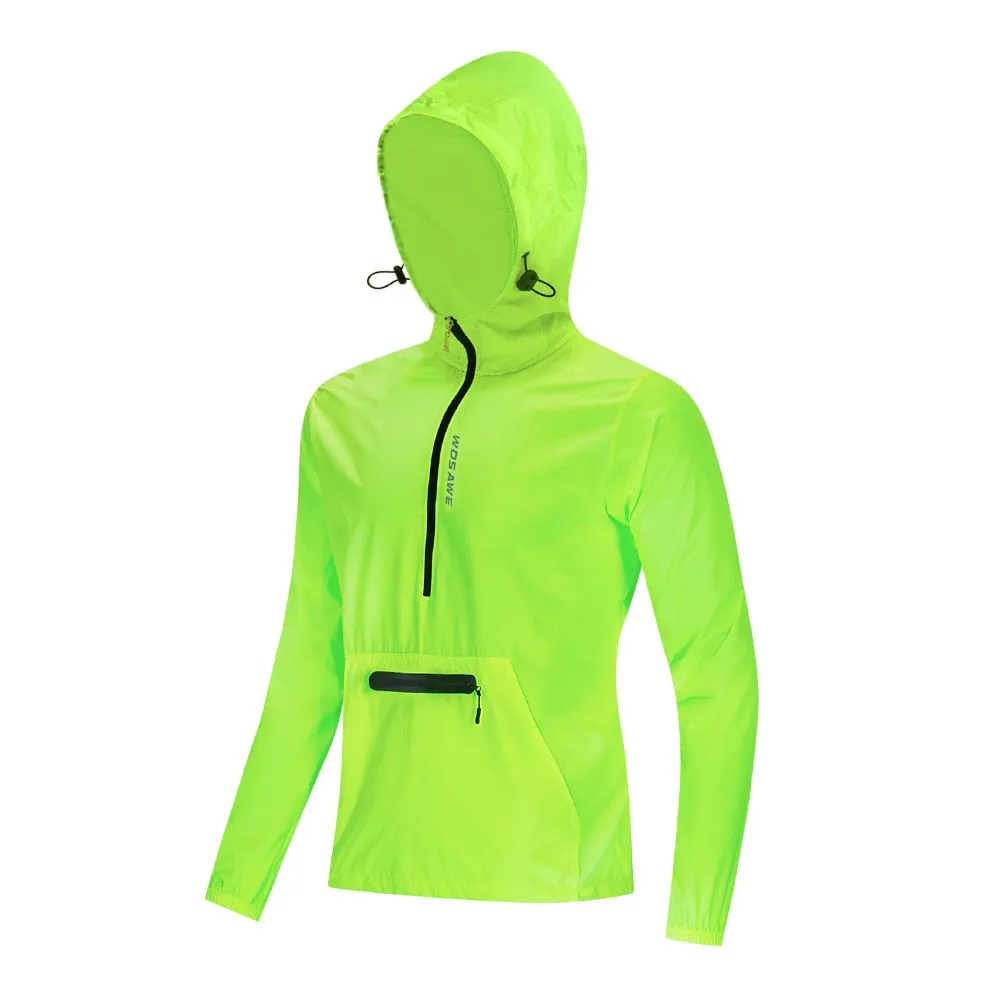 WOSAWE Men&#39;s Cycling Hoodies Jacket Waterproof cortavientos ciclismo hombre MTB Bike Hooded Jackets Bicycle Windbreaker M-3XL