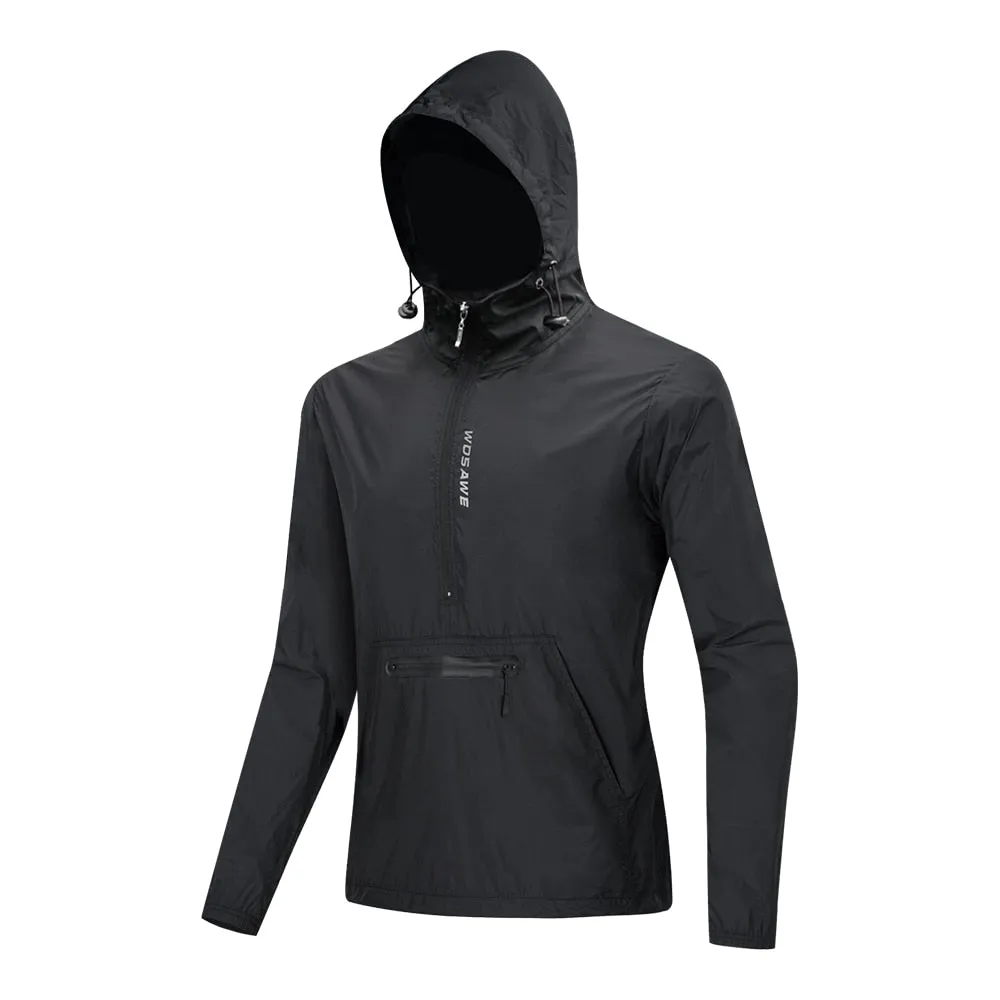 WOSAWE Men&#39;s Cycling Hoodies Jacket Waterproof cortavientos ciclismo hombre MTB Bike Hooded Jackets Bicycle Windbreaker M-3XL