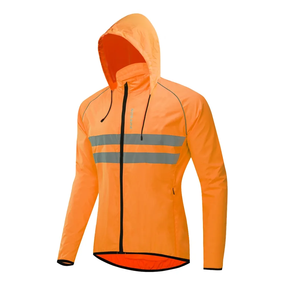 WOSAWE Men&#39;s Cycling Hoodies Jacket Waterproof cortavientos ciclismo hombre MTB Bike Hooded Jackets Bicycle Windbreaker M-3XL