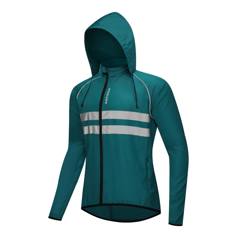 WOSAWE Men&#39;s Cycling Hoodies Jacket Waterproof cortavientos ciclismo hombre MTB Bike Hooded Jackets Bicycle Windbreaker M-3XL