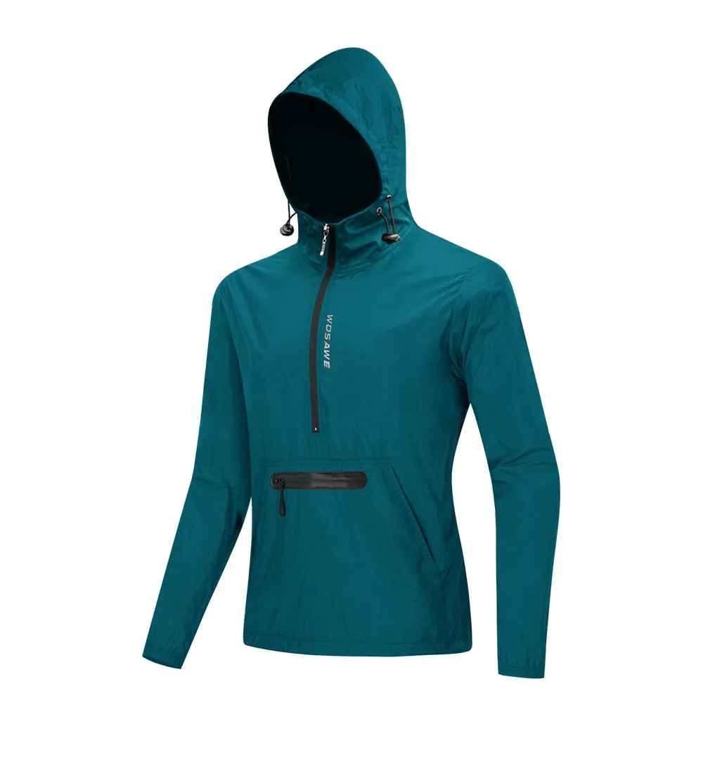 WOSAWE Men&#39;s Cycling Hoodies Jacket Waterproof cortavientos ciclismo hombre MTB Bike Hooded Jackets Bicycle Windbreaker M-3XL