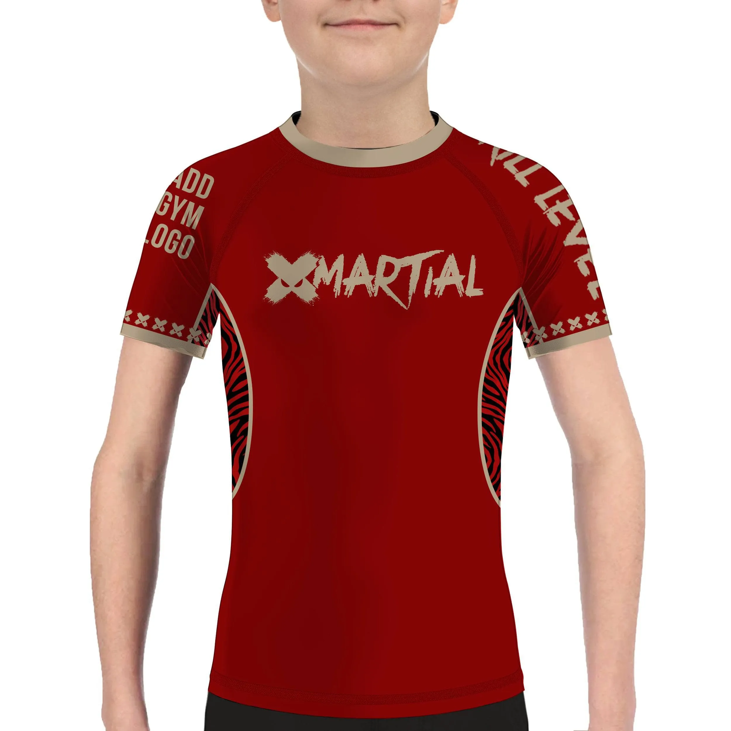 XMartial Kill Level Fight Team Kids BJJ Rash Guard